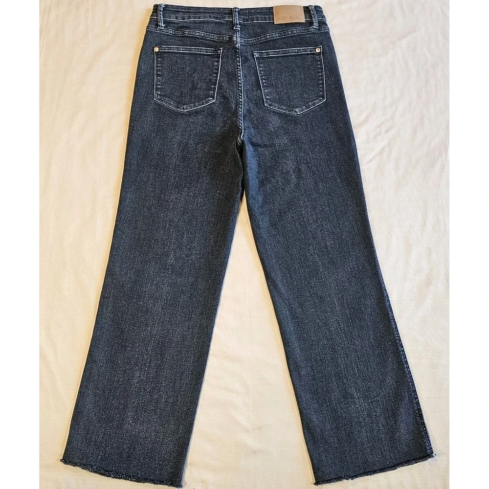 Judy Blue‎ Jeans Womens Black Straight Fit Raw Hem Casual Stretch Ladies 13/31 - Picture 14 of 14